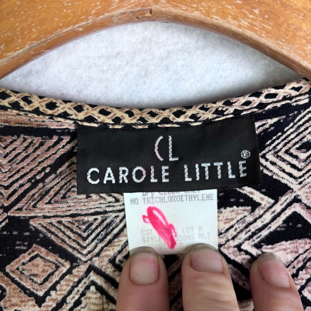 CAROLE LITTLE Vintage Sleeveless Vest w/a geometric & striped pattern Womens 8 - Picture 8 of 11